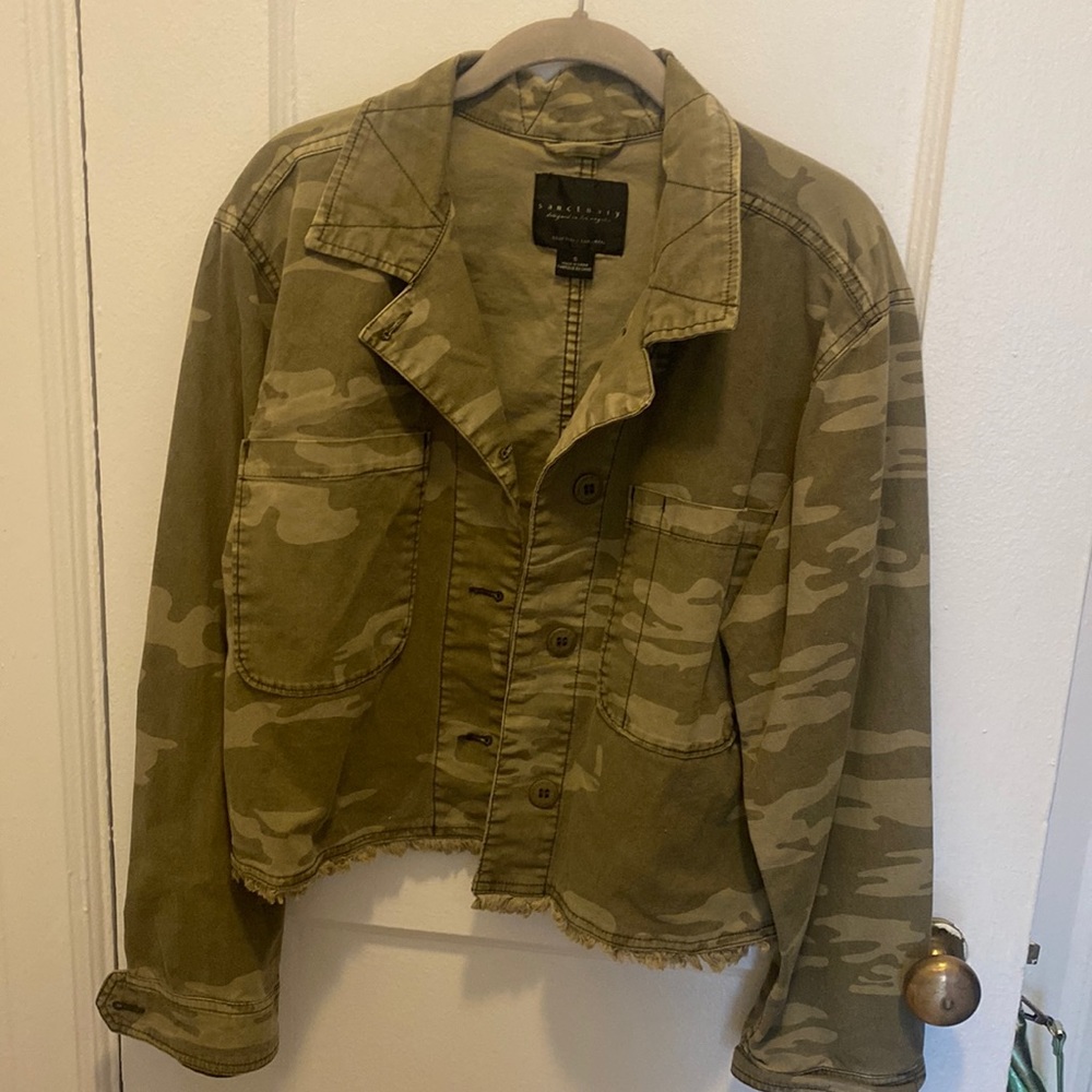 Sanctuary Camo Print Jean Jacket